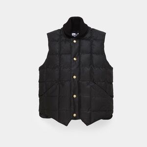 Crescent Down Works Limited Ed.NxNW Waxed Cotton Box Quilt Vest - Black - Size S